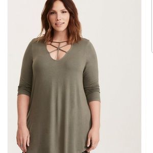 Torrid black Supersoft Cage Neck T Shirt  NWOT